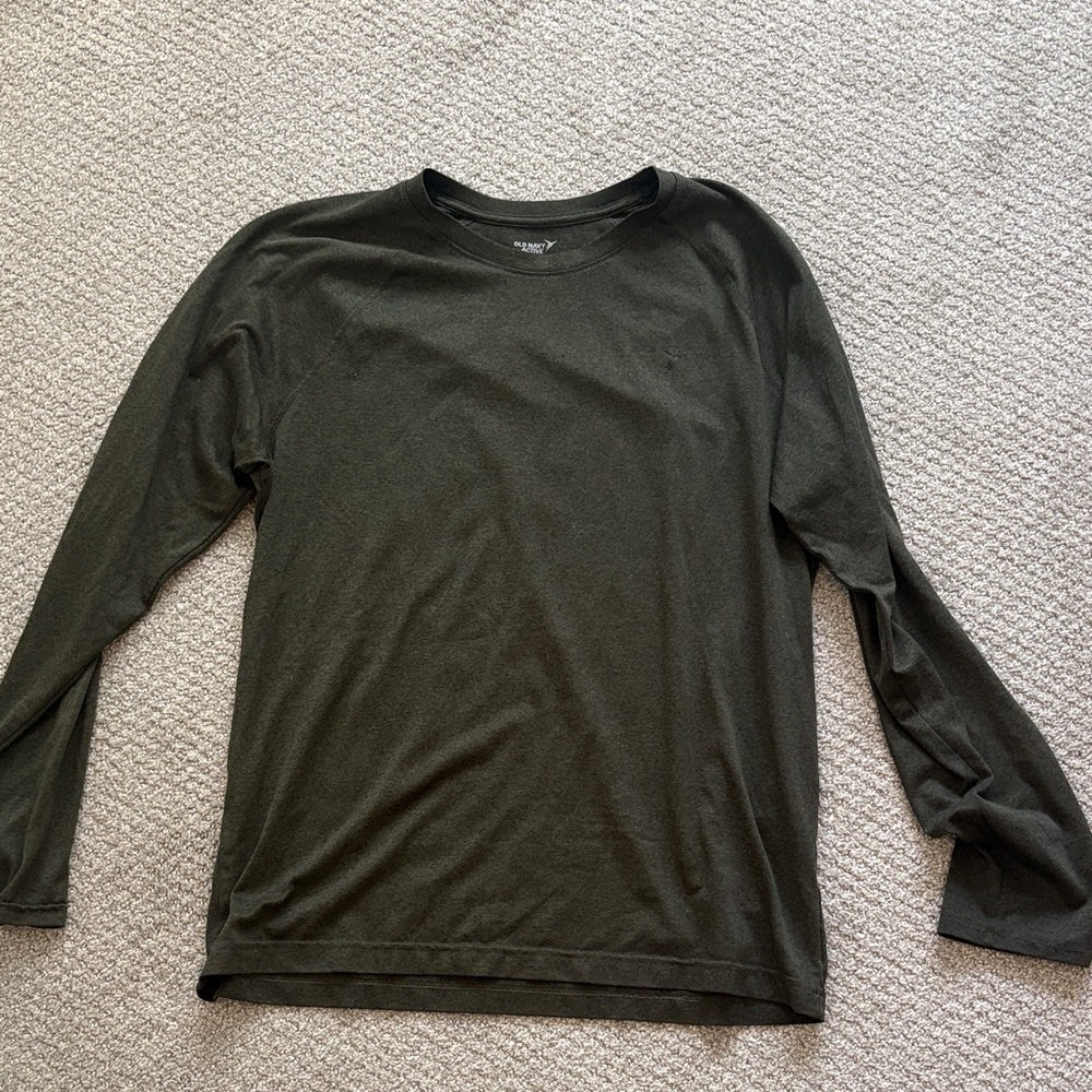 Old Navy Men's Dark Green Long Sleeve Tee